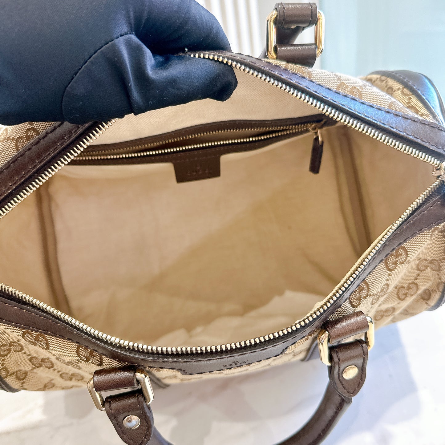 Gucci Canvas Boston Bag