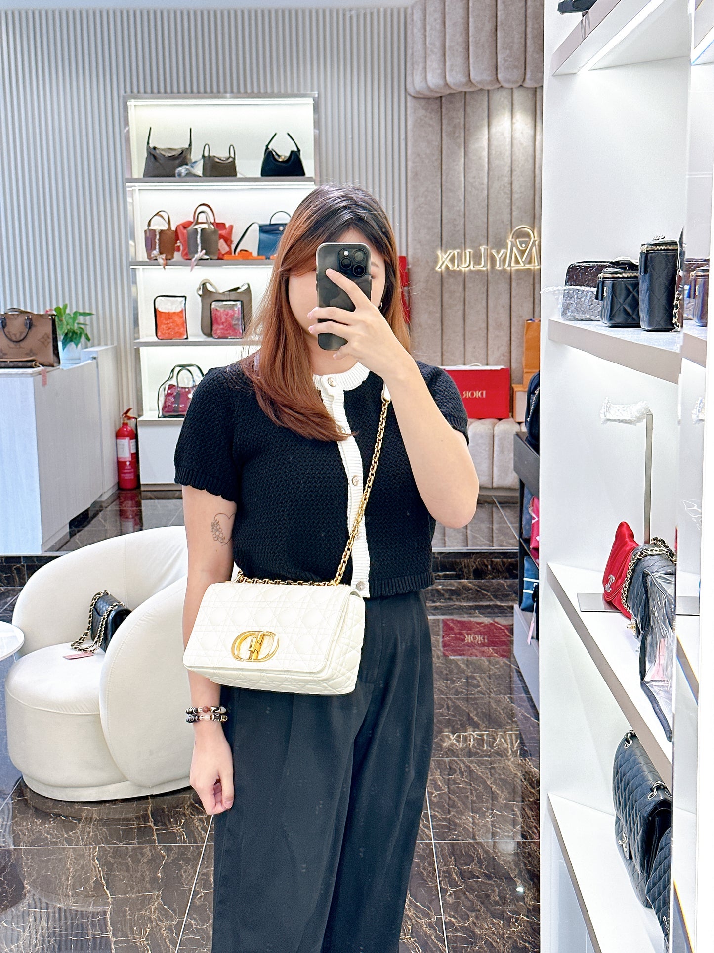 Dior Medium in Ivory Supple Cannage Calfskin