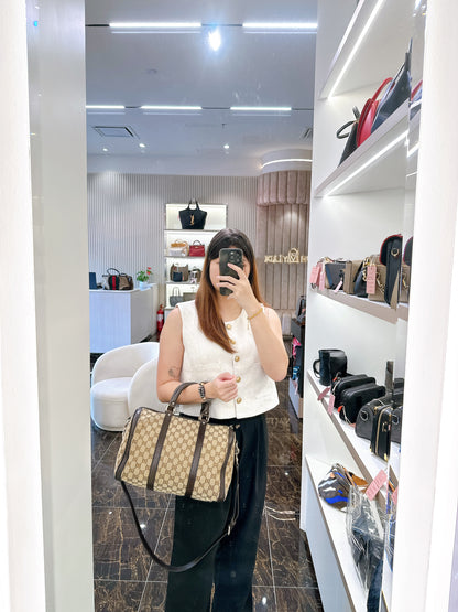 Gucci Canvas Boston Bag