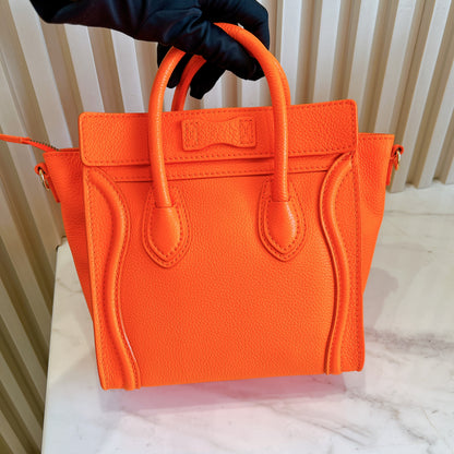 Celine Nano Luggage in Bright Orange