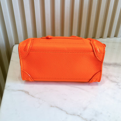 Celine Nano Luggage in Bright Orange