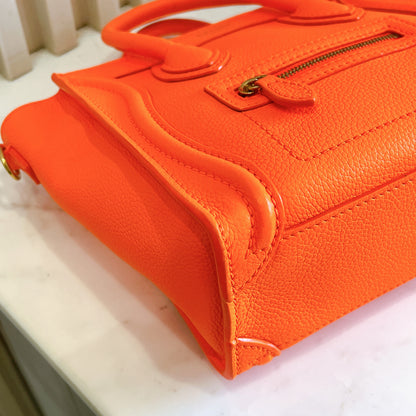Celine Nano Luggage in Bright Orange