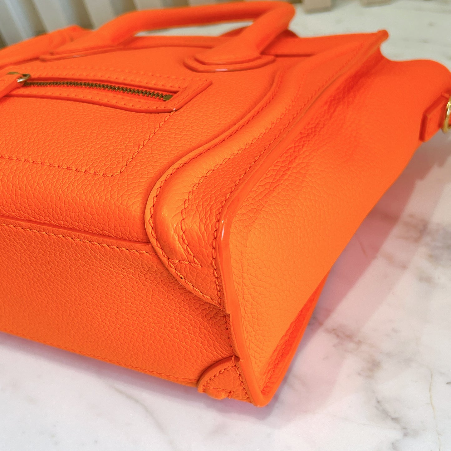 Celine Nano Luggage in Bright Orange