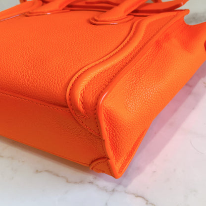 Celine Nano Luggage in Bright Orange