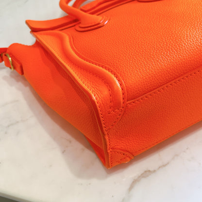 Celine Nano Luggage in Bright Orange
