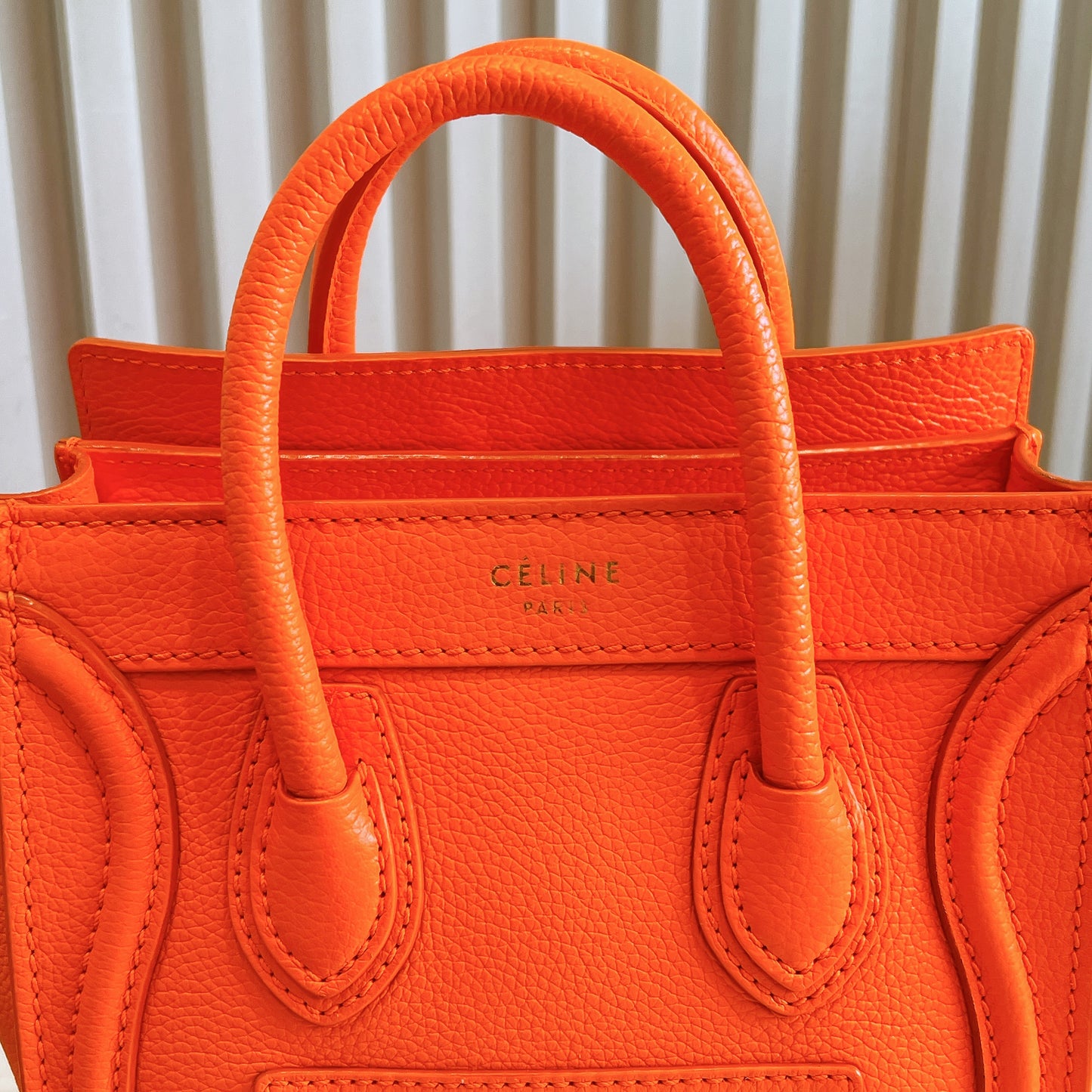 Celine Nano Luggage in Bright Orange