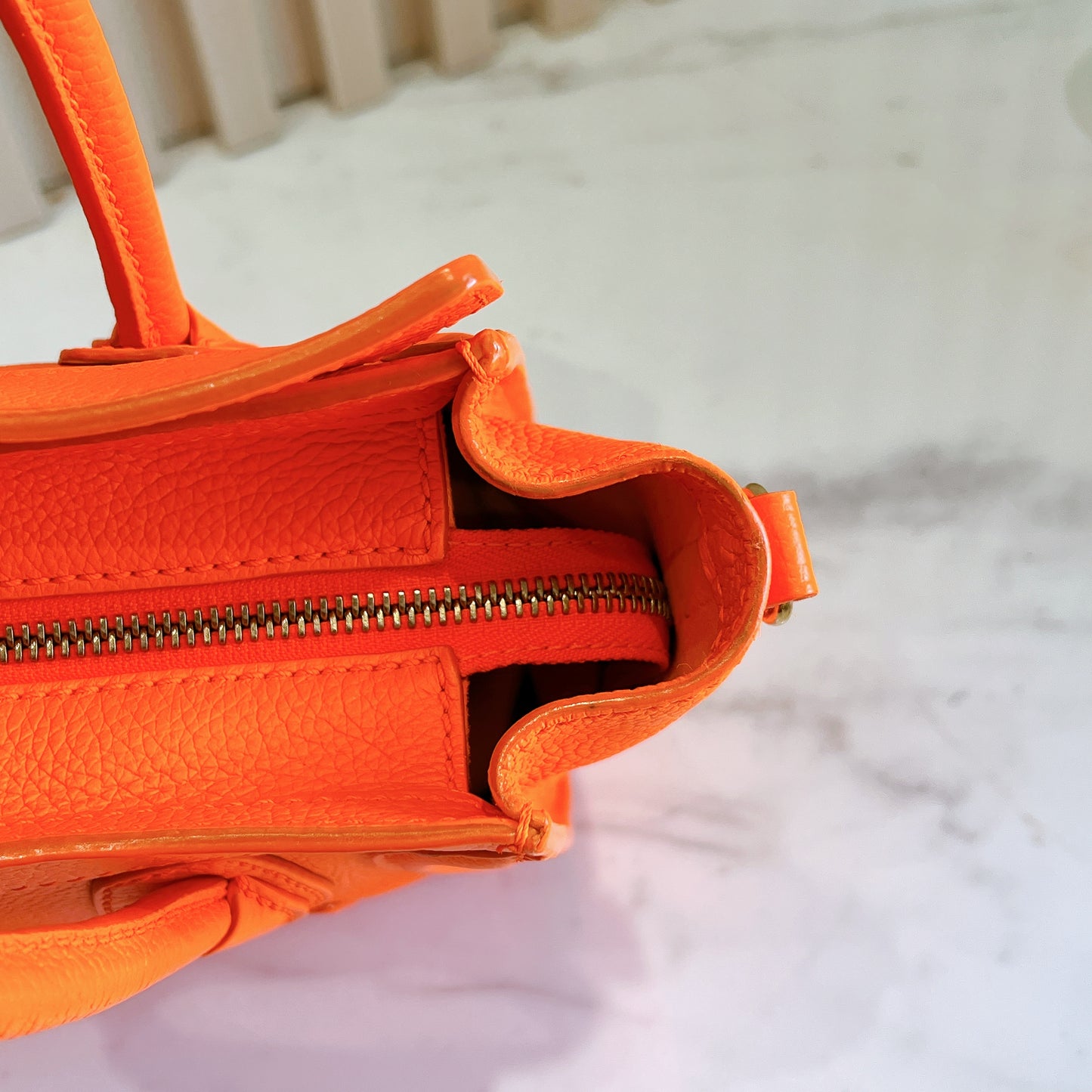 Celine Nano Luggage in Bright Orange
