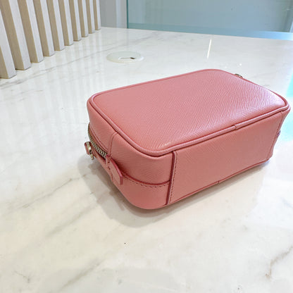 Prada Saffiano Fiocco Bow Camera Crossbody Bag in Pink