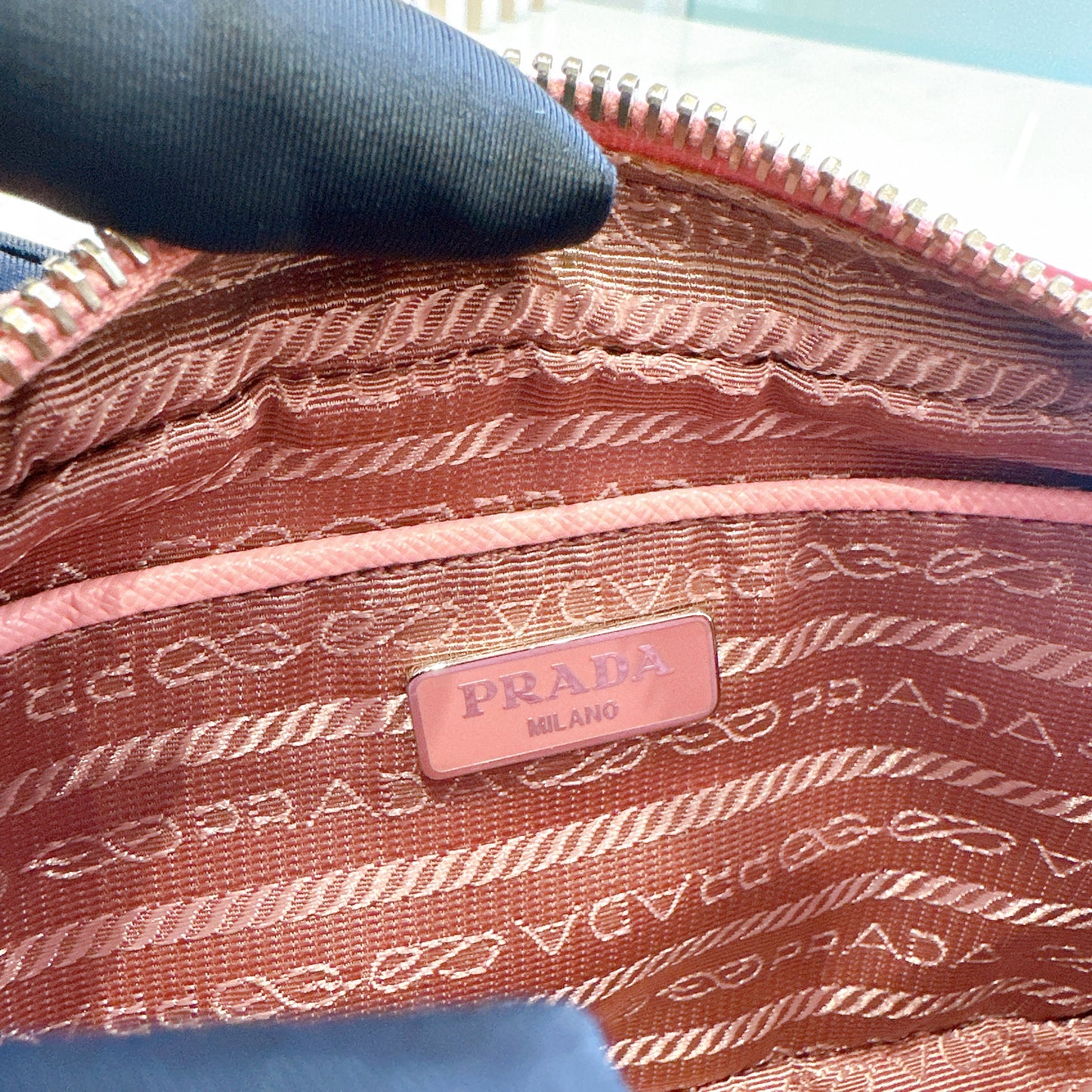 Prada Saffiano Fiocco Bow Camera Crossbody Bag in Pink