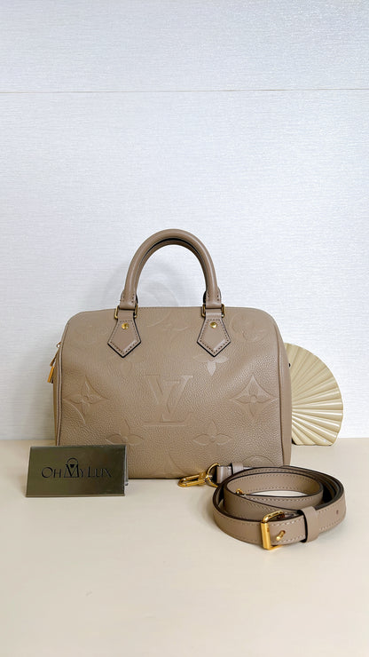 LV Speedy 25 in Tourterelle Empreinte Leather