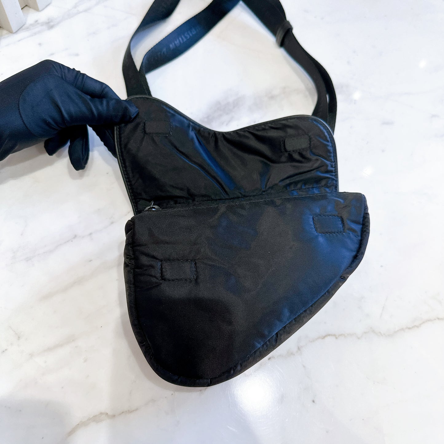 Dior Nylon Saddle Belt Bag in Black