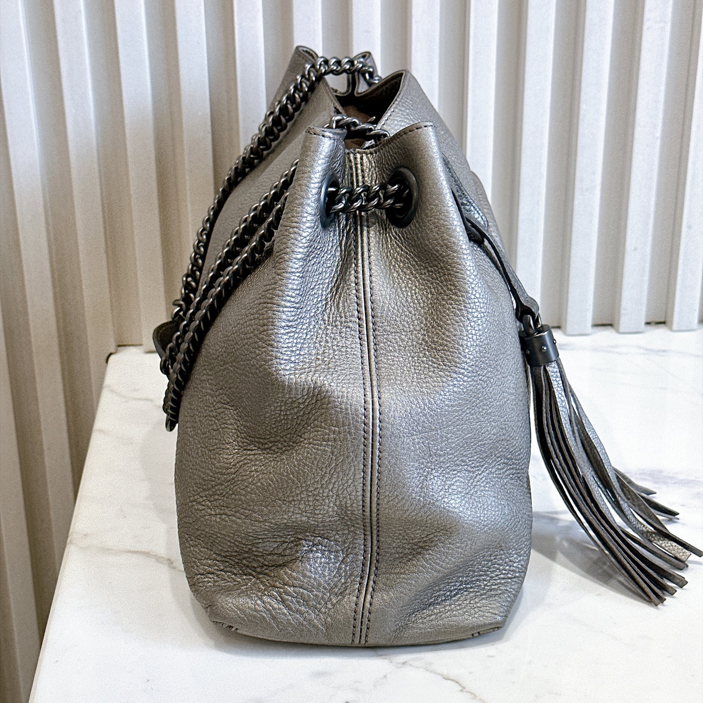 Gucci Soho Tote in Metallic Silver