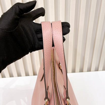 Gucci Bamboo Tassel Calfskin Top Handle Bag Soft Pink