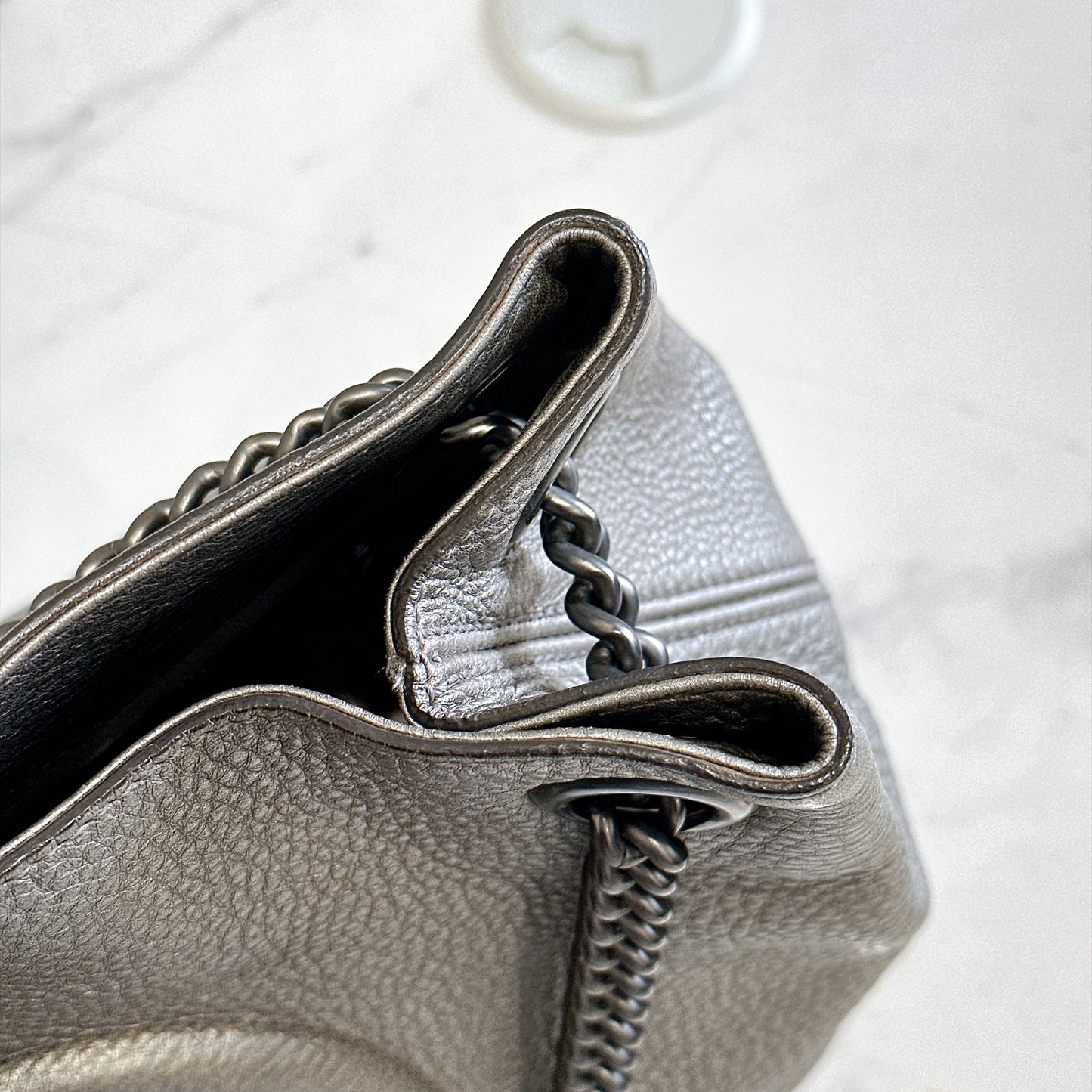Gucci Soho Tote in Metallic Silver