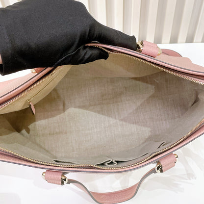 Gucci Bamboo Tassel Calfskin Top Handle Bag Soft Pink