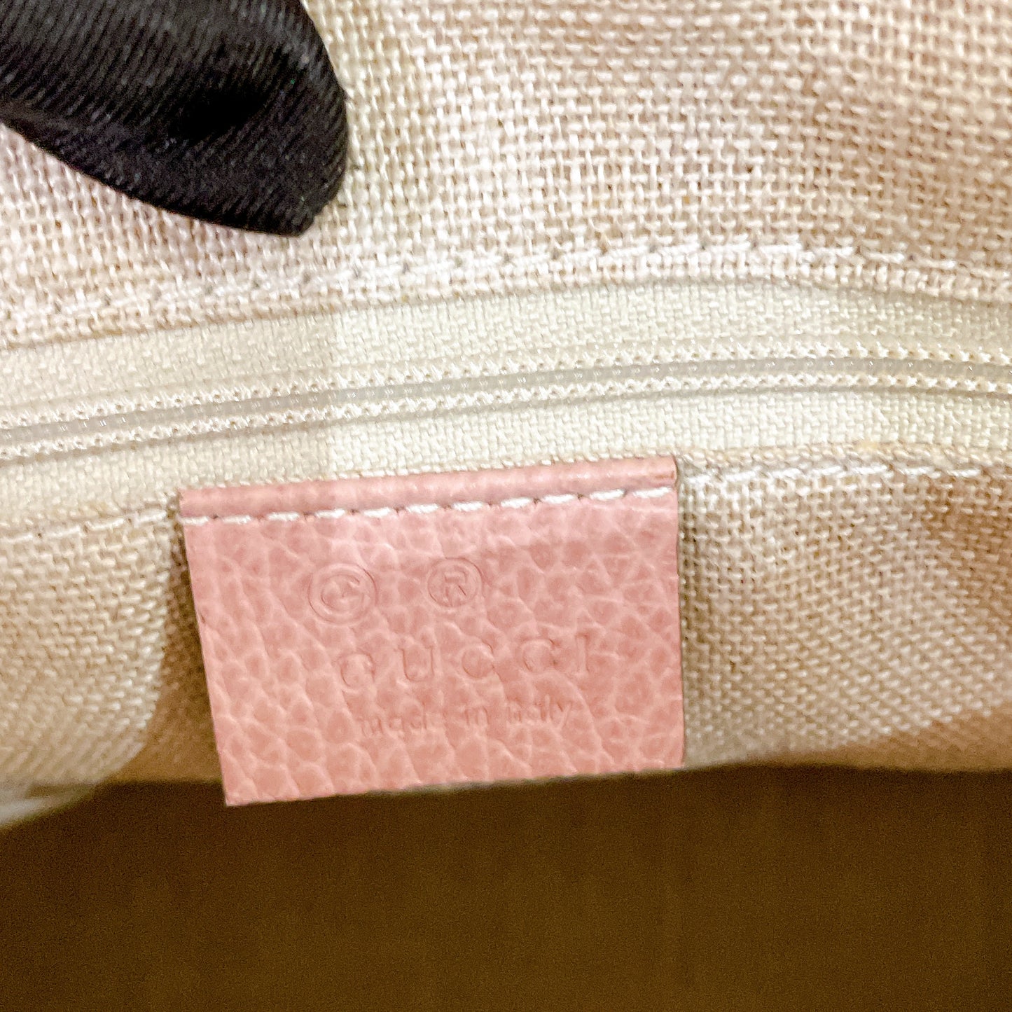 Gucci Bamboo Tassel Calfskin Top Handle Bag Soft Pink