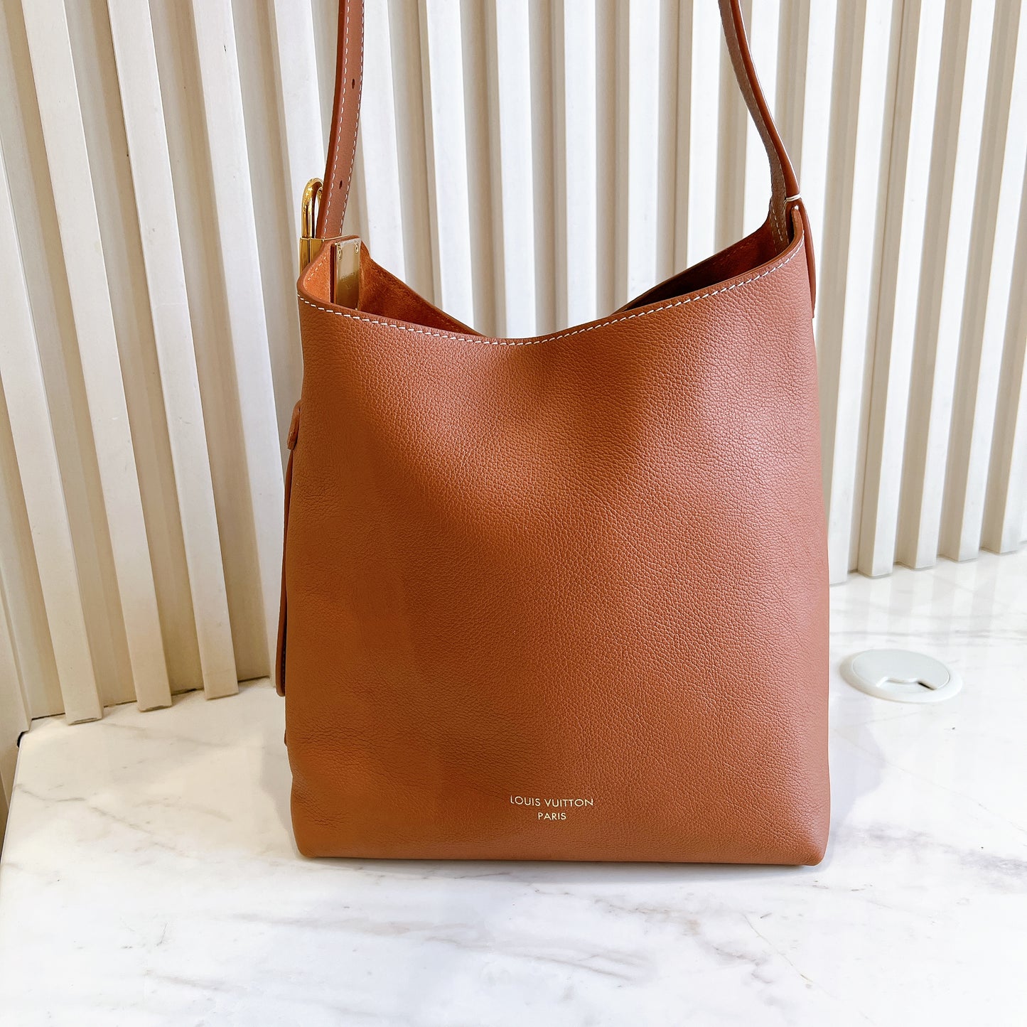 LV Low Key Hobo in PM in Cognac