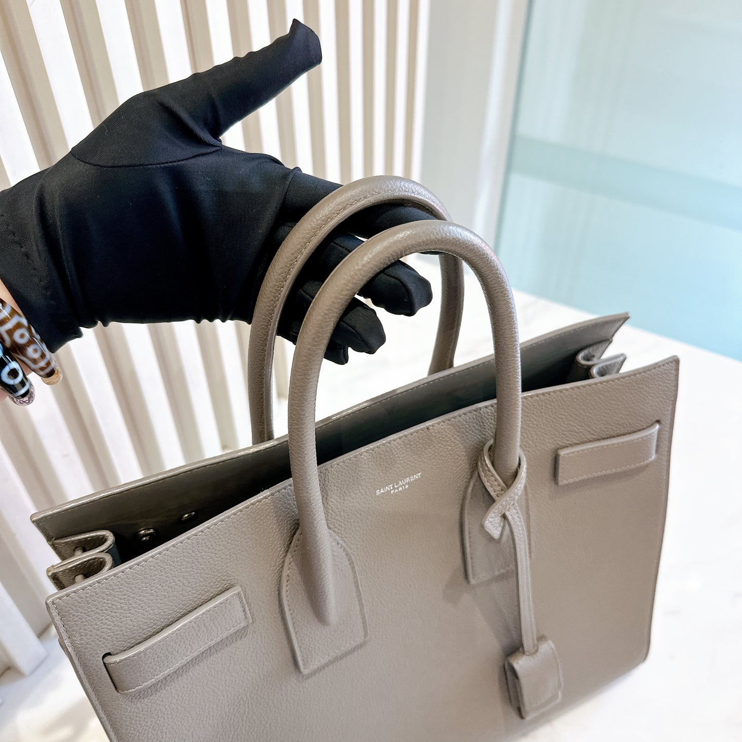 YSL Sac De Jour Small in Grey