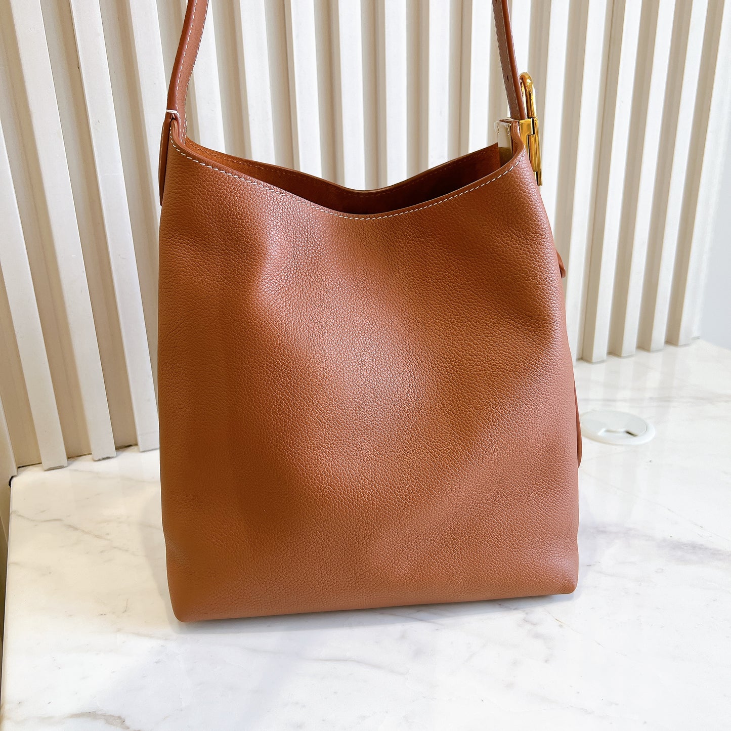 LV Low Key Hobo in PM in Cognac