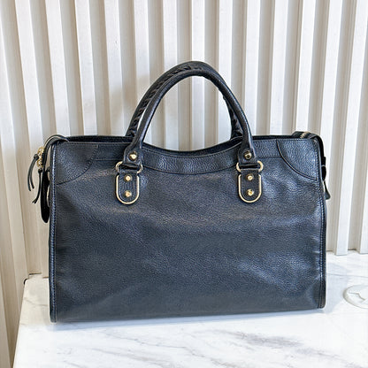 Balenciaga Metallic Edge City Black Medium