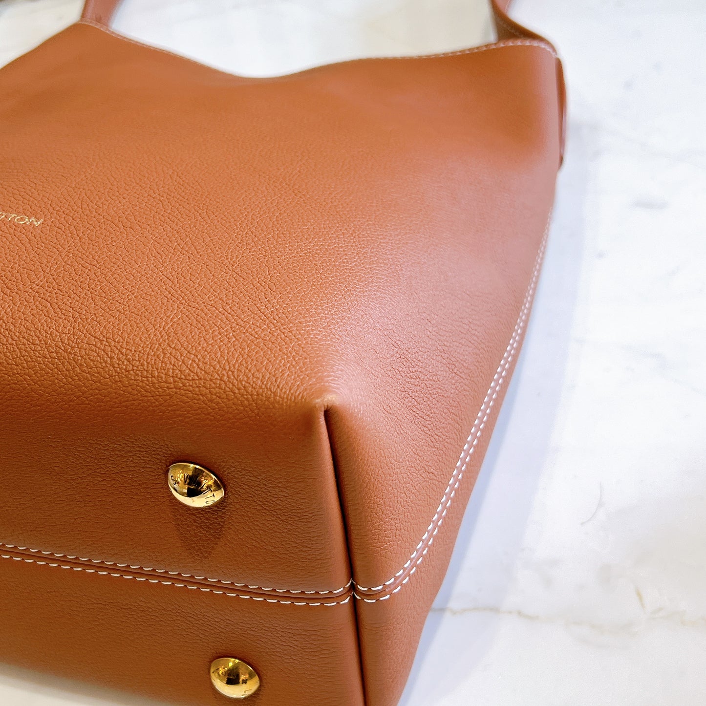 LV Low Key Hobo in PM in Cognac