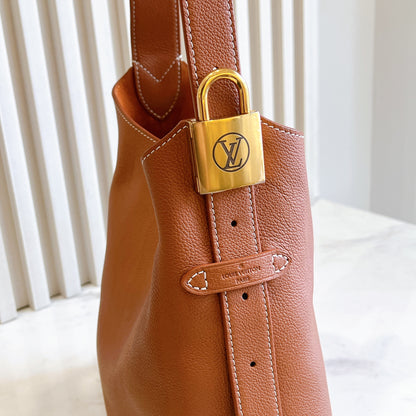 LV Low Key Hobo in PM in Cognac