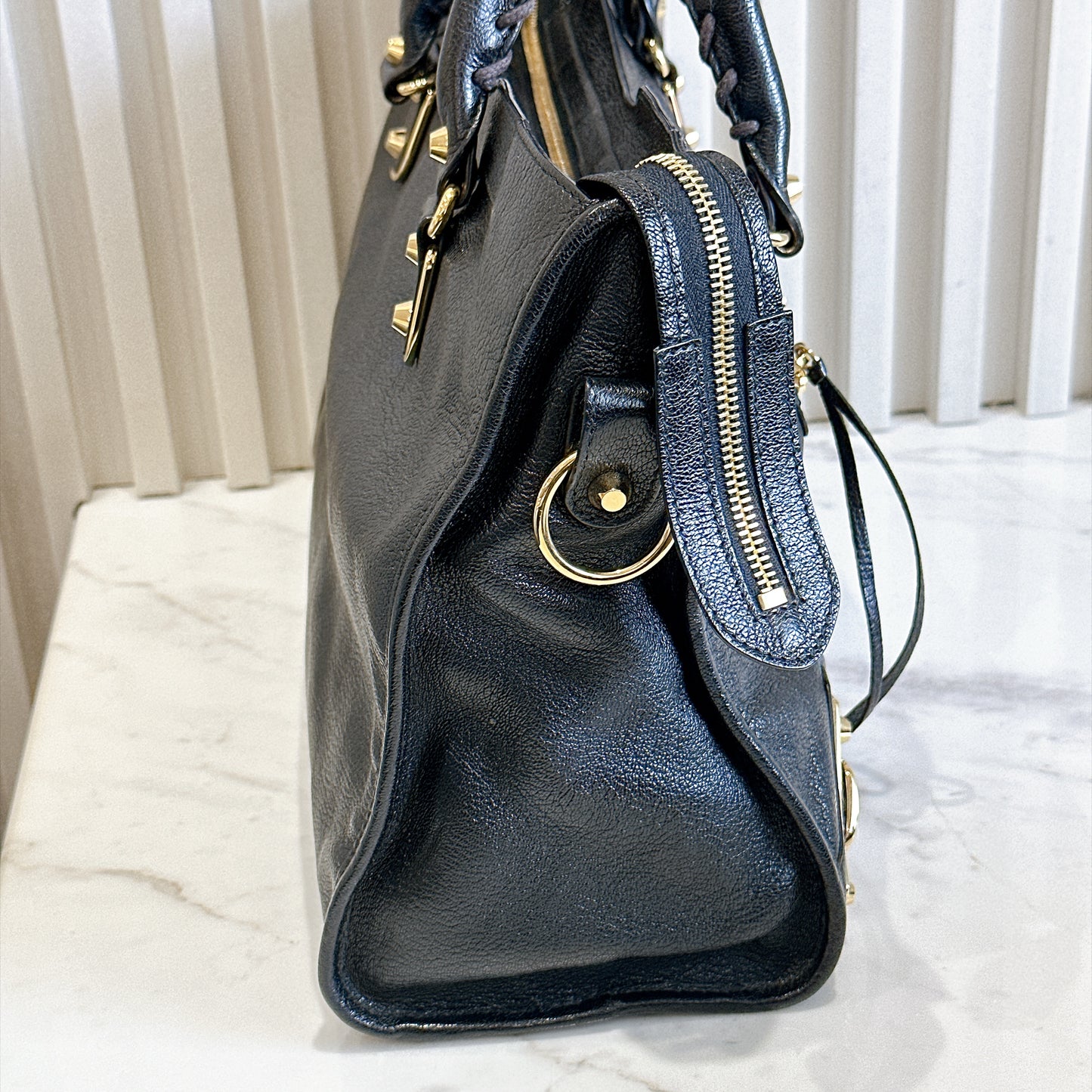 Balenciaga Metallic Edge City Black Medium