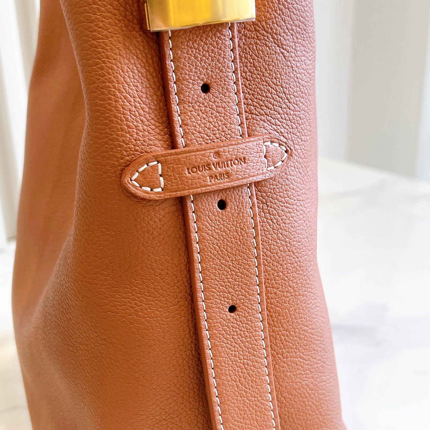 LV Low Key Hobo in PM in Cognac