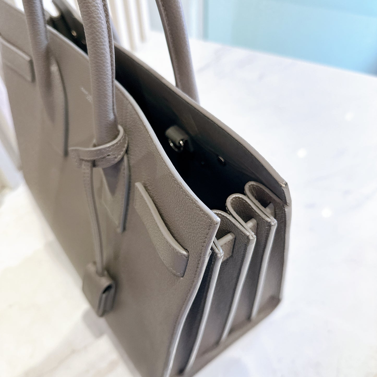 YSL Sac De Jour Small in Grey