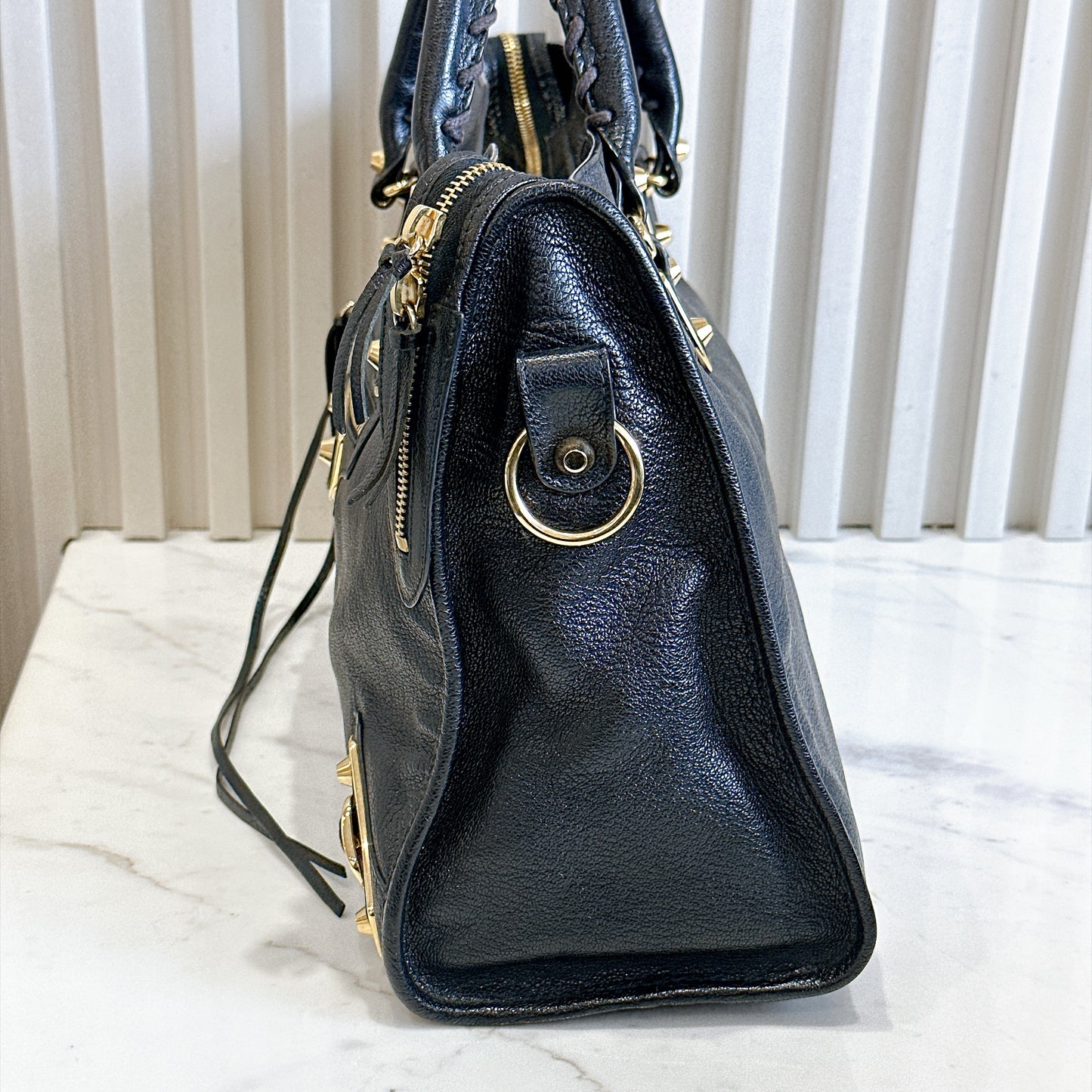 Balenciaga Metallic Edge City Black Medium
