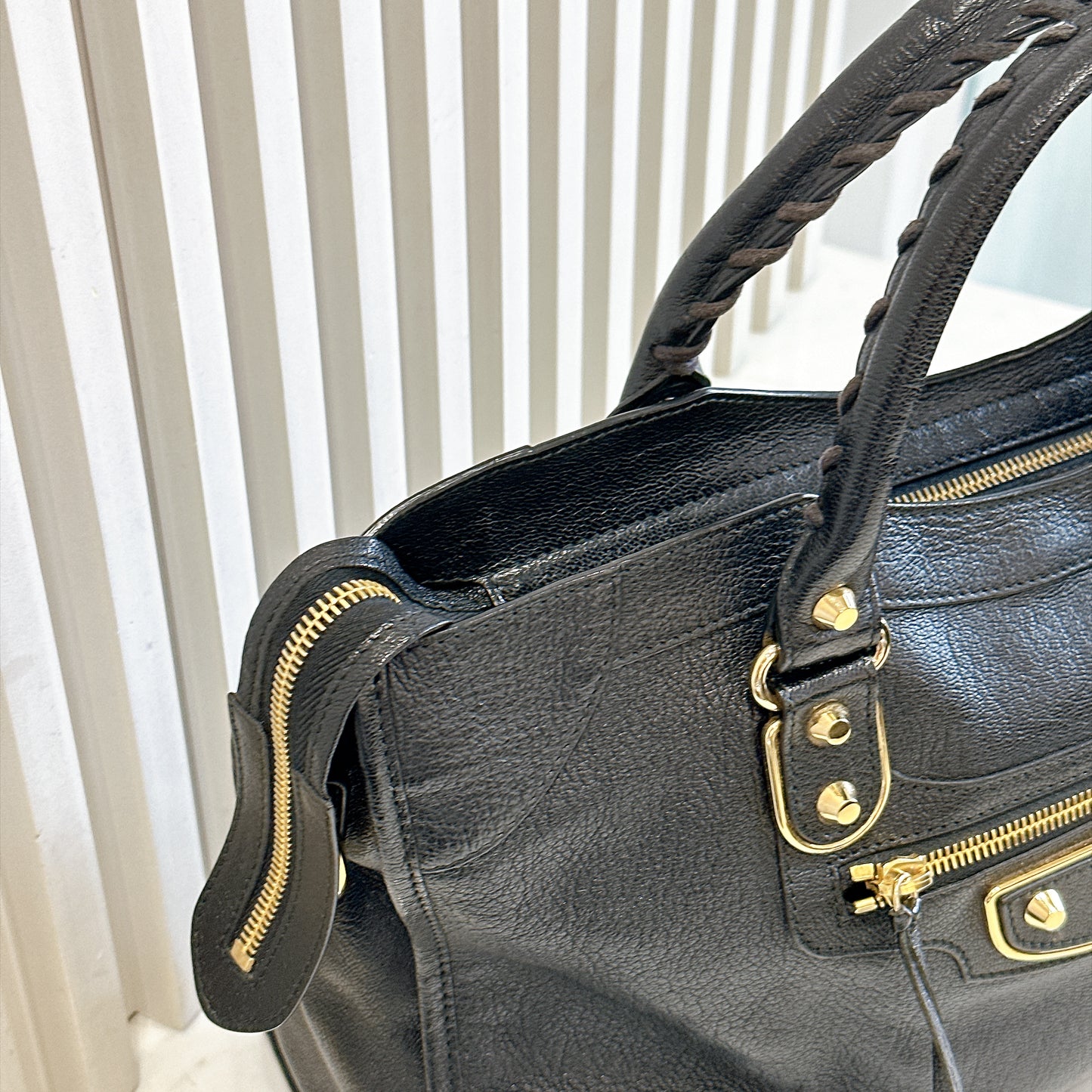Balenciaga Metallic Edge City Black Medium