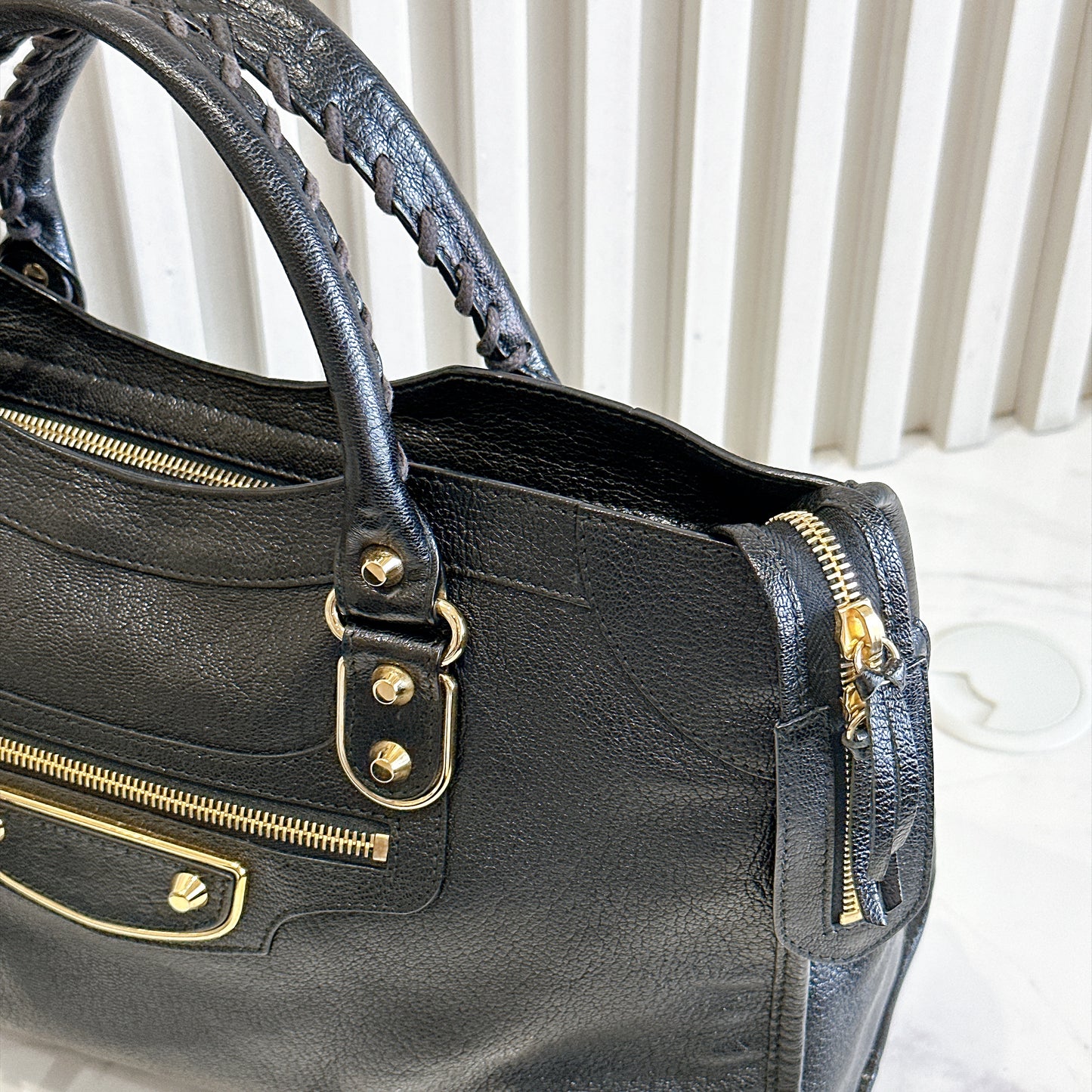 Balenciaga Metallic Edge City Black Medium