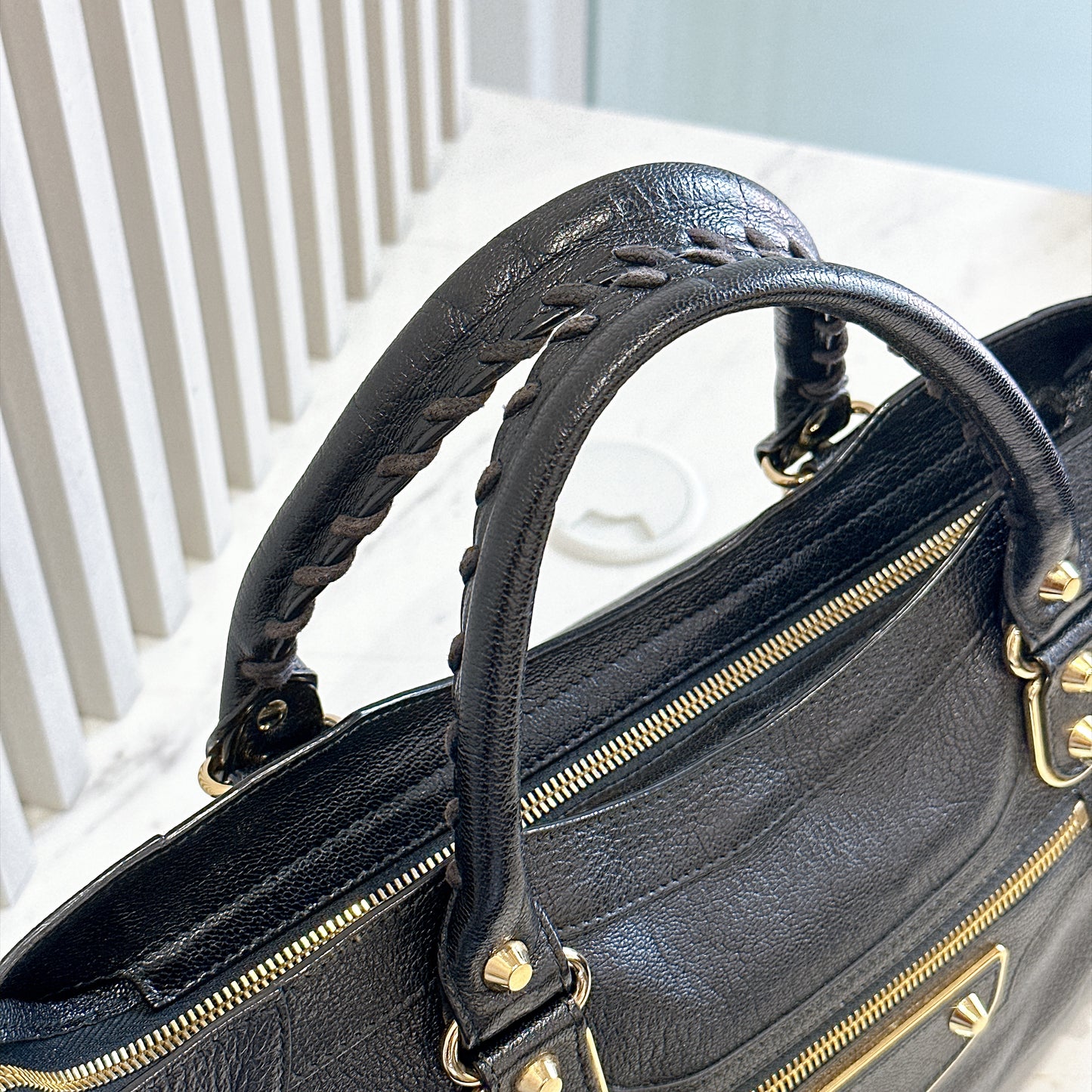 Balenciaga Metallic Edge City Black Medium