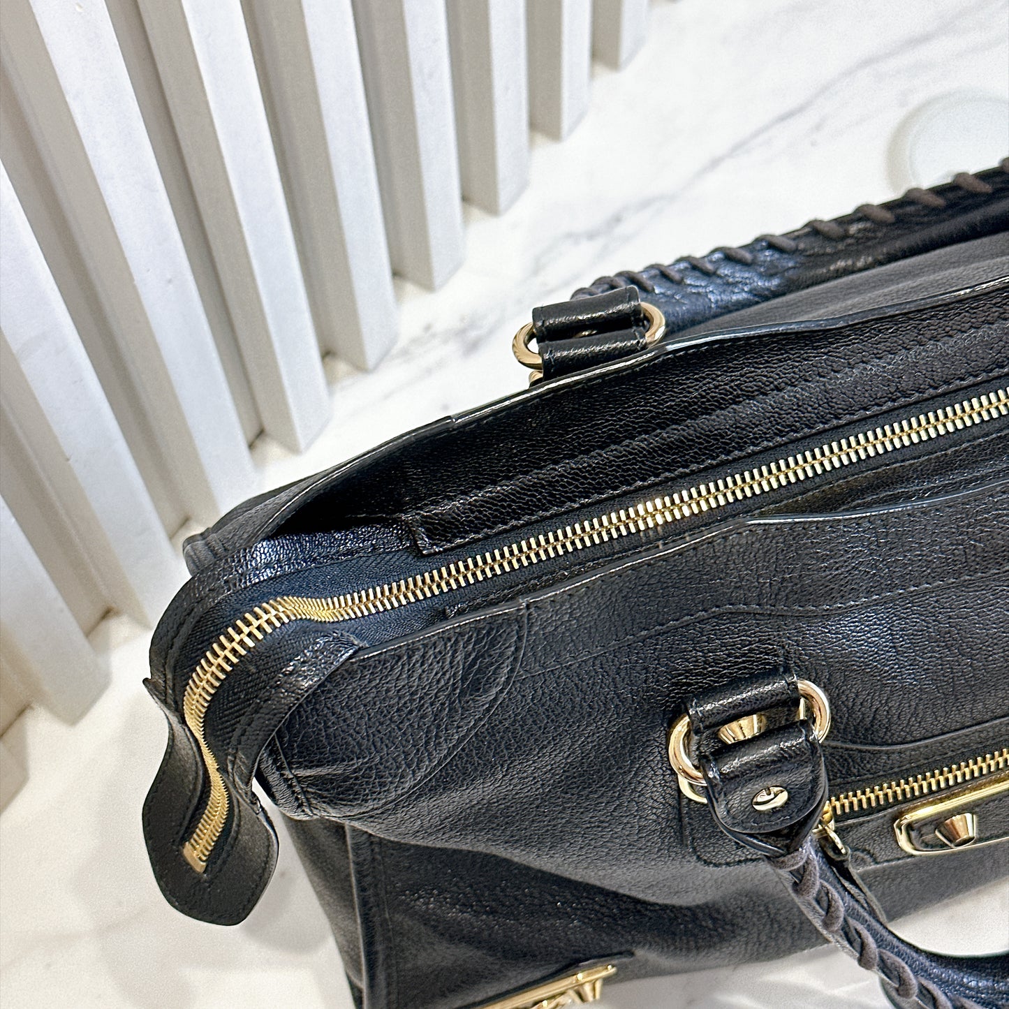 Balenciaga Metallic Edge City Black Medium
