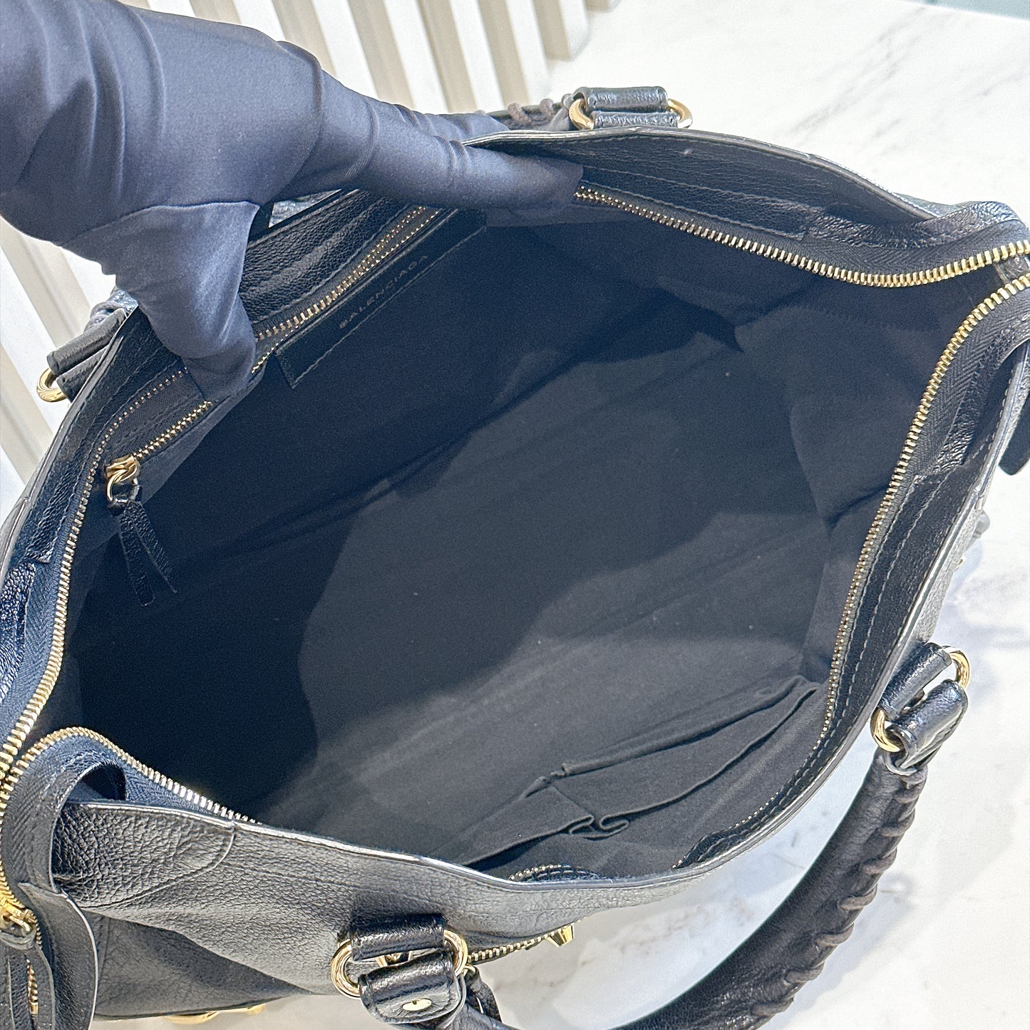 Balenciaga Metallic Edge City Black Medium