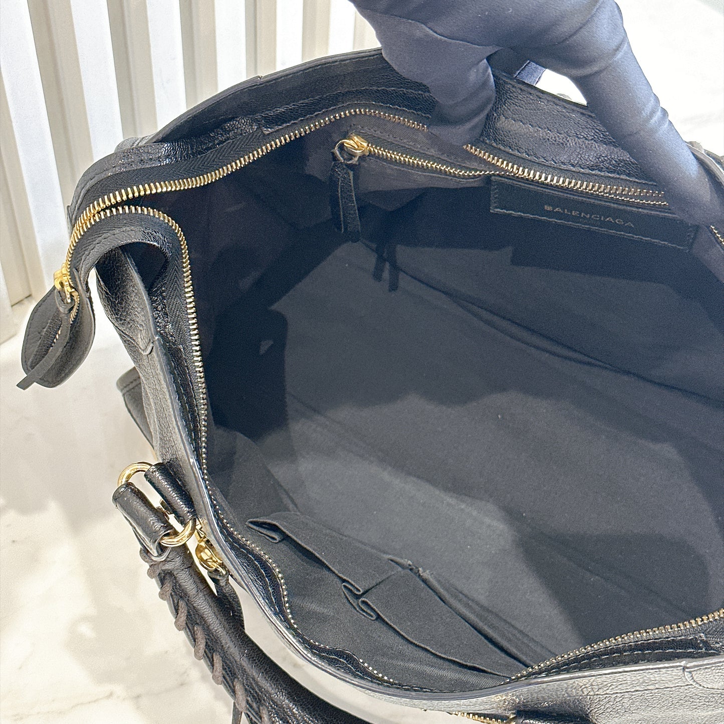 Balenciaga Metallic Edge City Black Medium