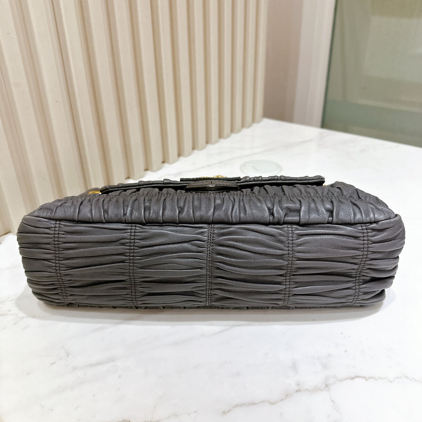 Prada Nappa Gaufre Chain Shoulder Bag in Grey