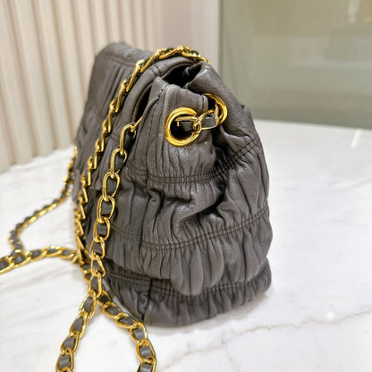 Prada Nappa Gaufre Chain Shoulder Bag in Grey