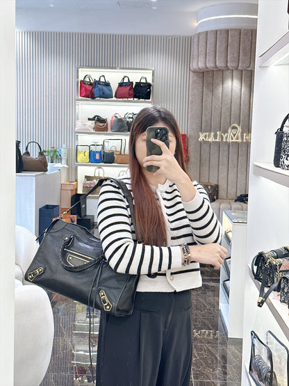 Balenciaga Metallic Edge City Black Medium