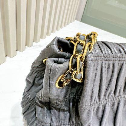 Prada Nappa Gaufre Chain Shoulder Bag in Grey
