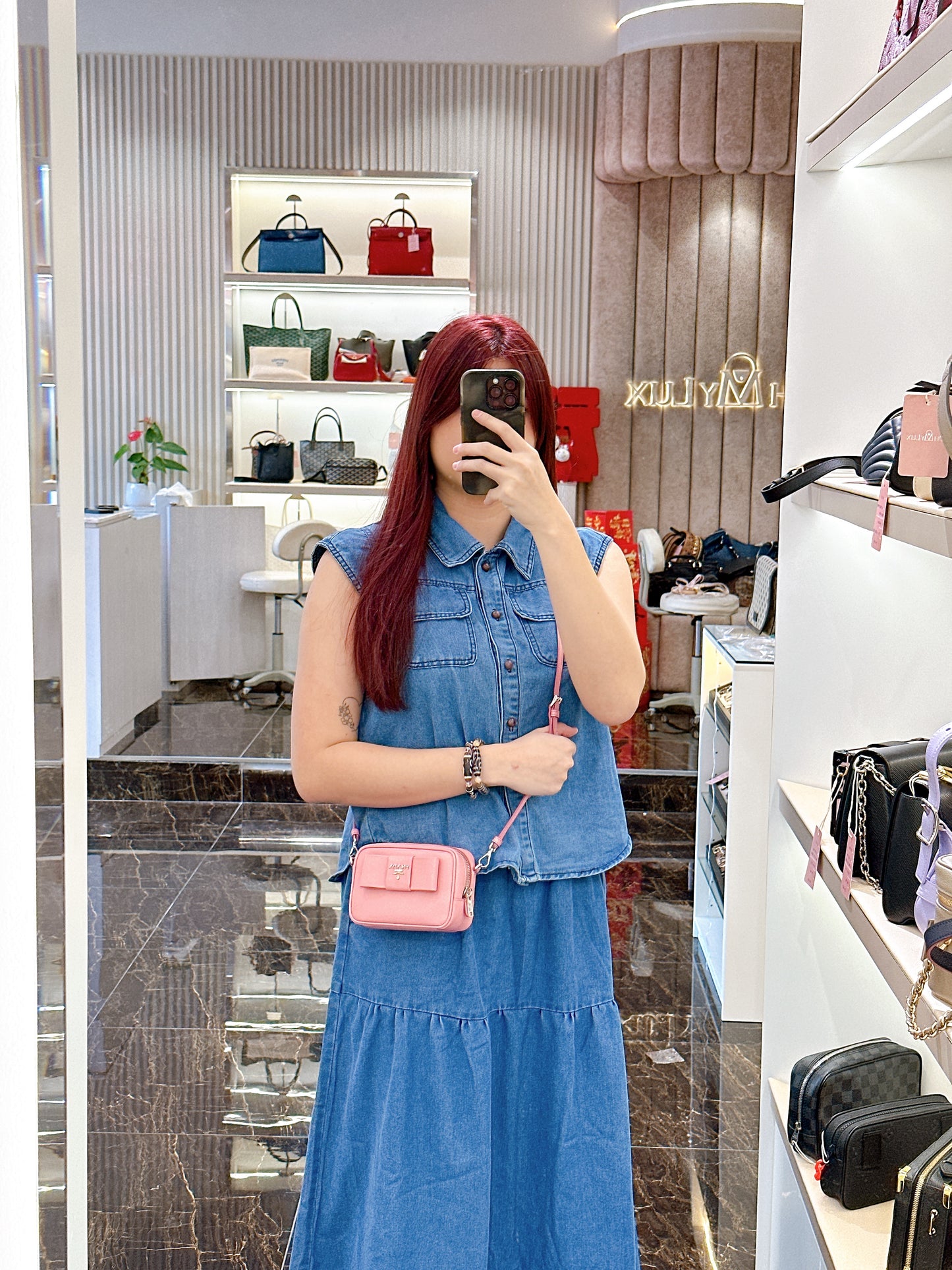 Prada Saffiano Fiocco Bow Camera Crossbody Bag in Pink