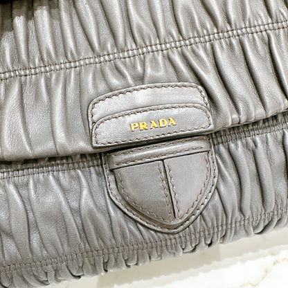 Prada Nappa Gaufre Chain Shoulder Bag in Grey