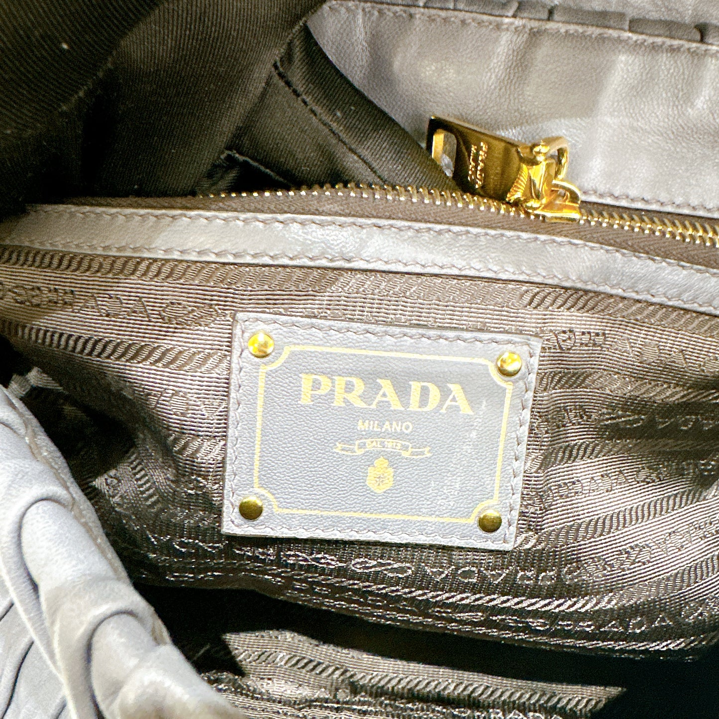 Prada Nappa Gaufre Chain Shoulder Bag in Grey