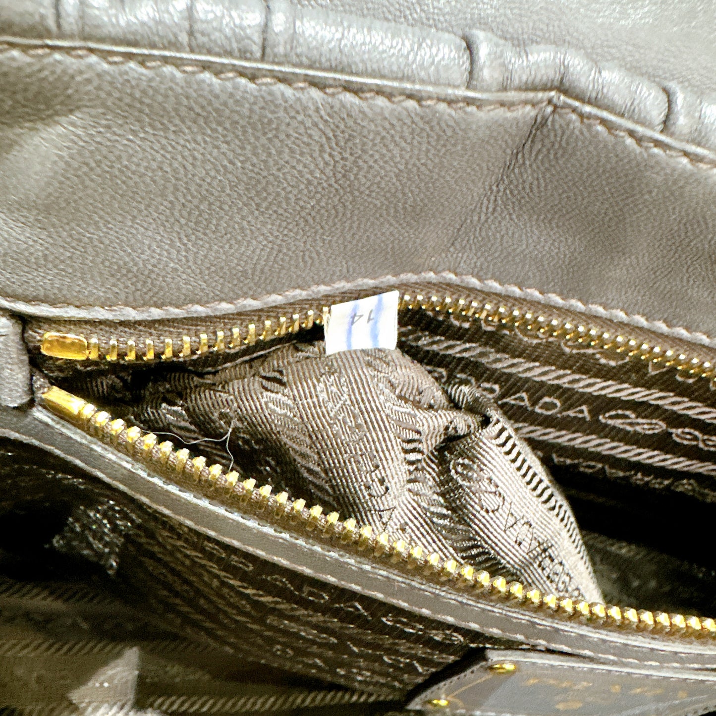 Prada Nappa Gaufre Chain Shoulder Bag in Grey