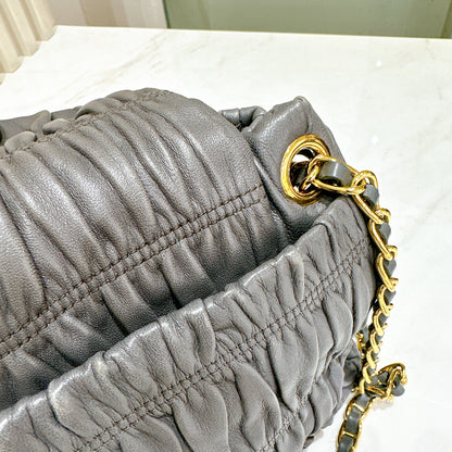 Prada Nappa Gaufre Chain Shoulder Bag in Grey