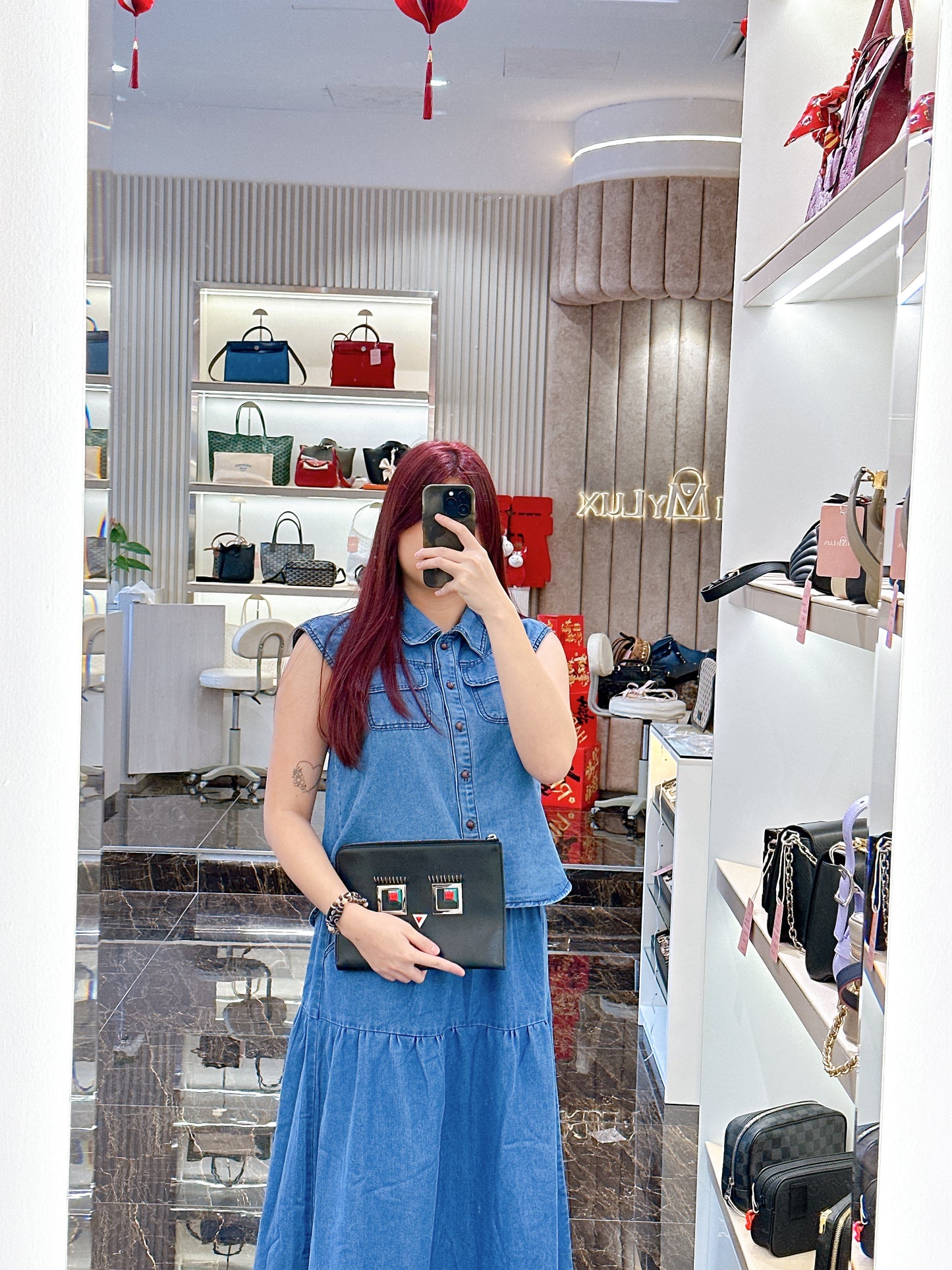 Fendi Studded Face Clutch