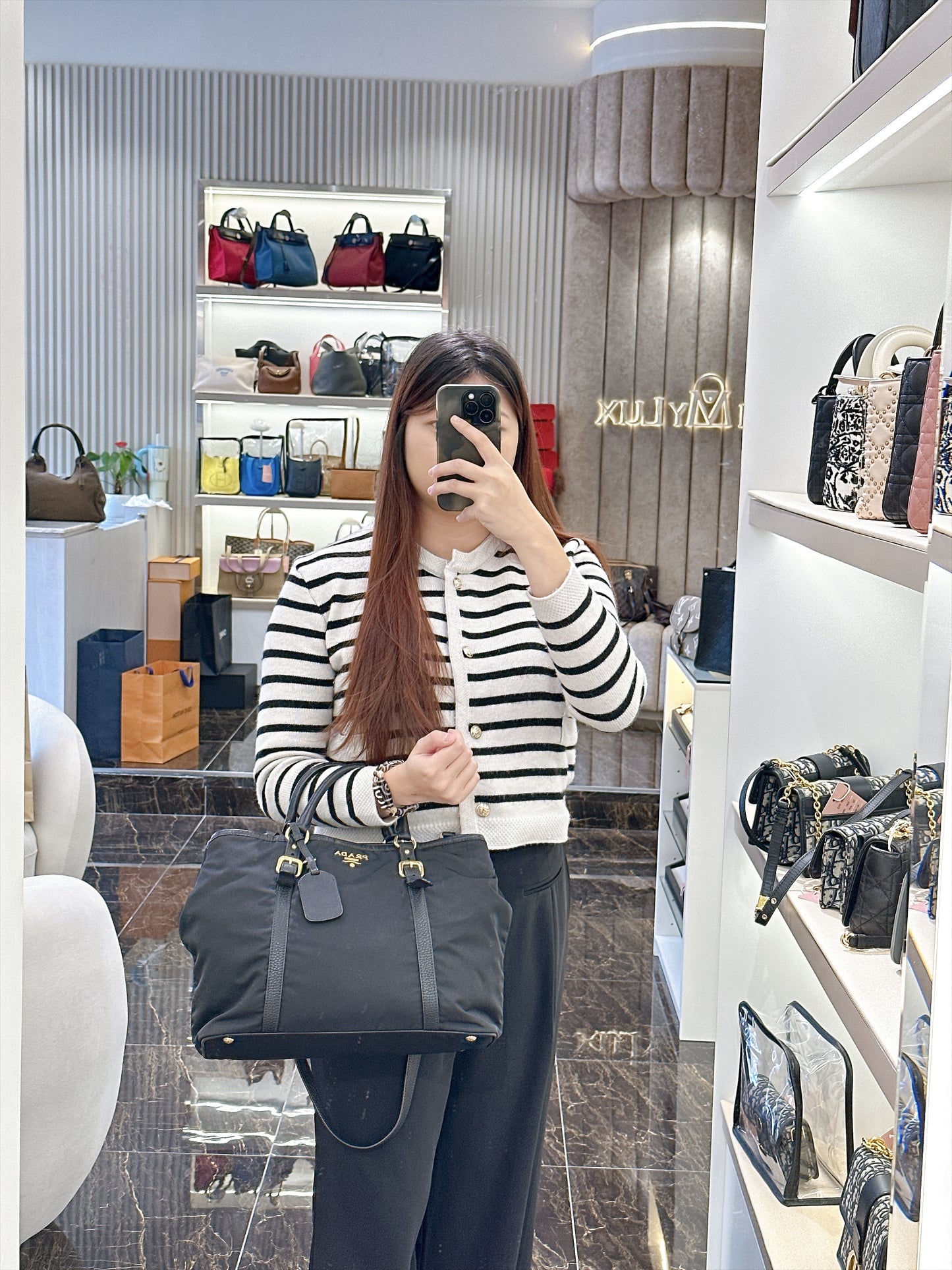 Prada Black Nylon Tote Bag