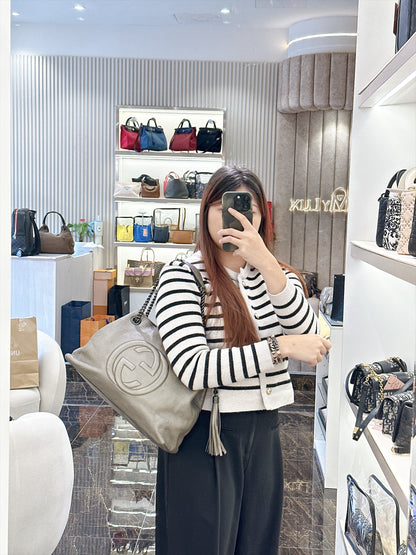 Gucci Soho Tote in Metallic Silver