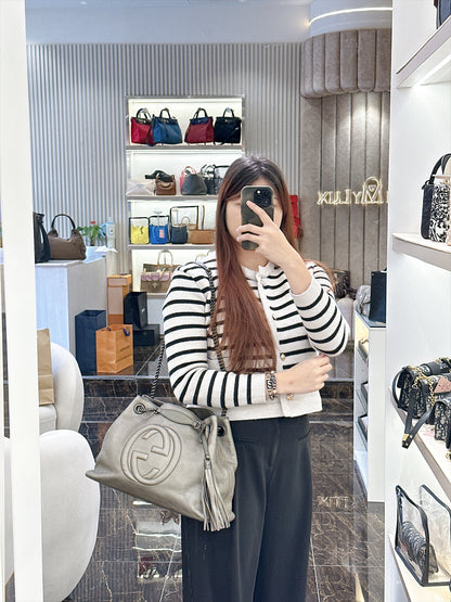 Gucci Soho Tote in Metallic Silver