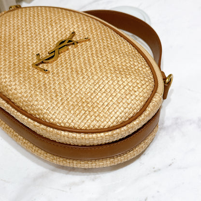 YSL Raffia Round Camera Bag